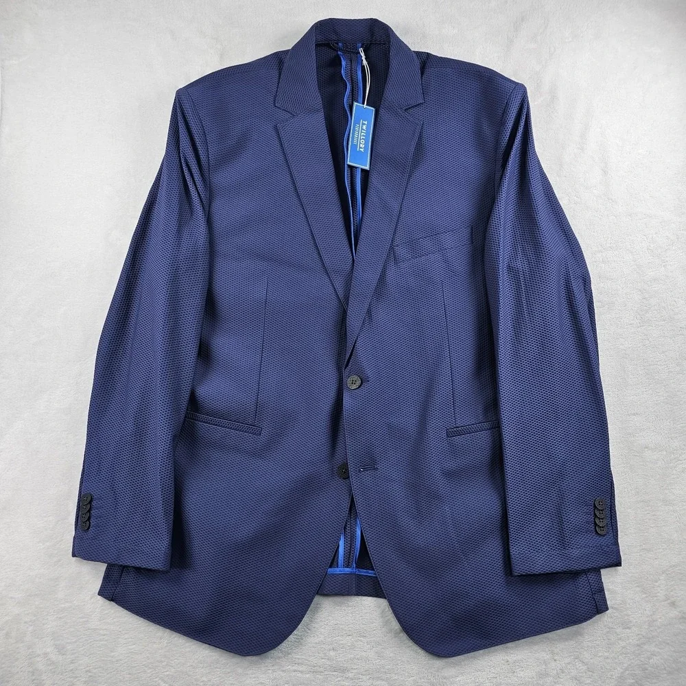 NEW Twillory AIR Blazer Mens 48L Tailored Fit Fit:T Ventilated Unstructured Blue